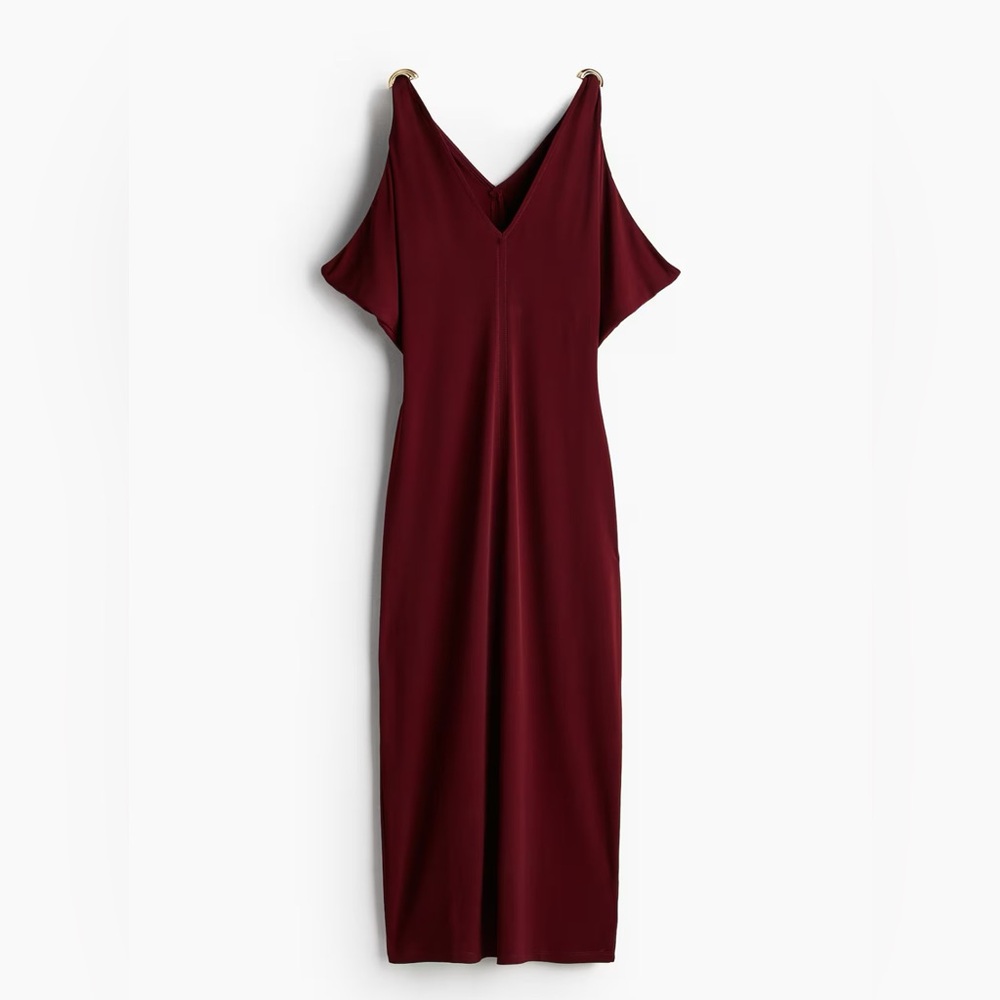 H&M Burgundy Backless Dress